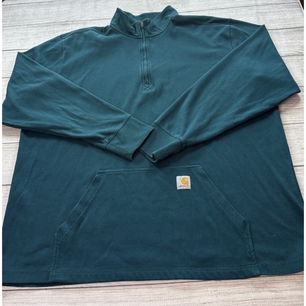 Carhartt Men's Relaxed Fit 1/4 Zip Pullover Mock Neck Long Sleeve Size 2XL